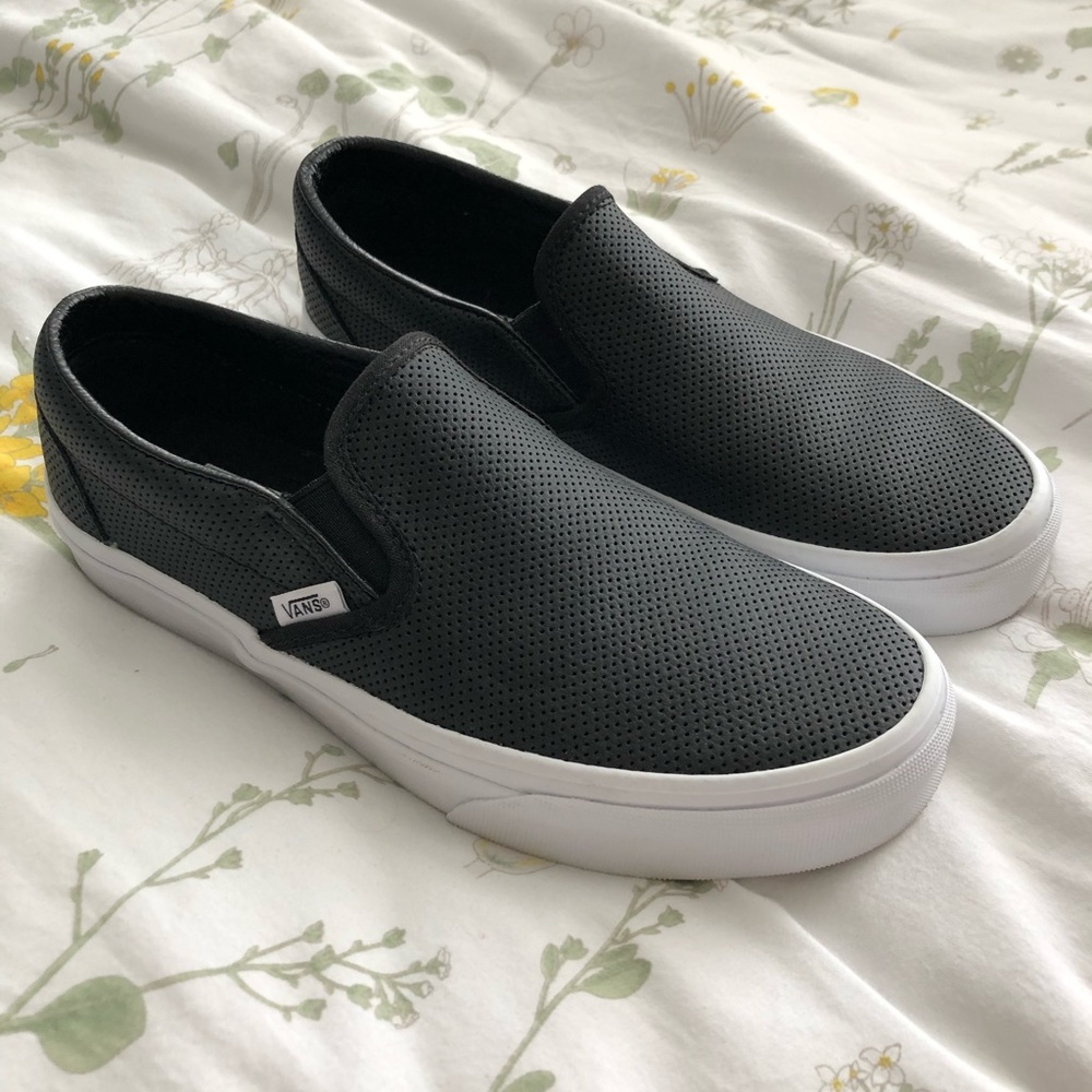 Vans Perforated Leather Slip On Sneaker **NWOB**